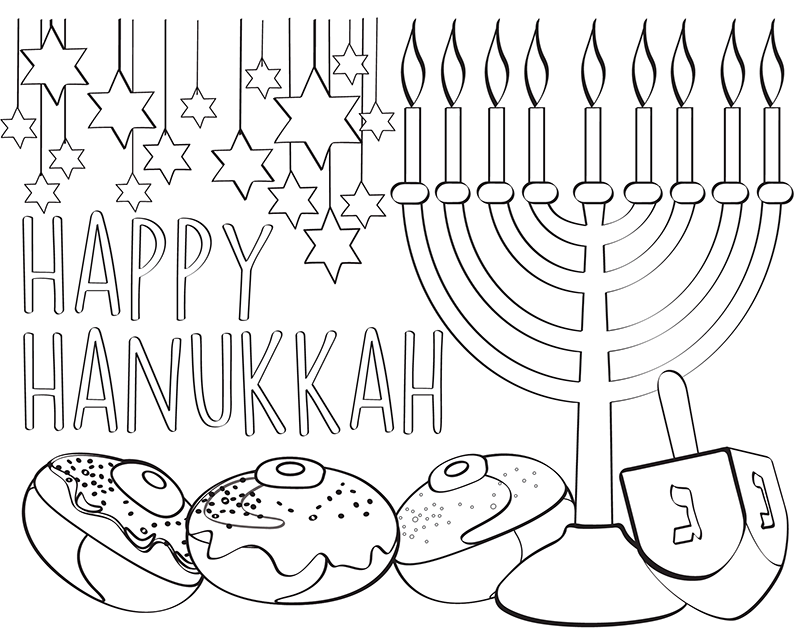 Hanukkah Coloring Page 2
