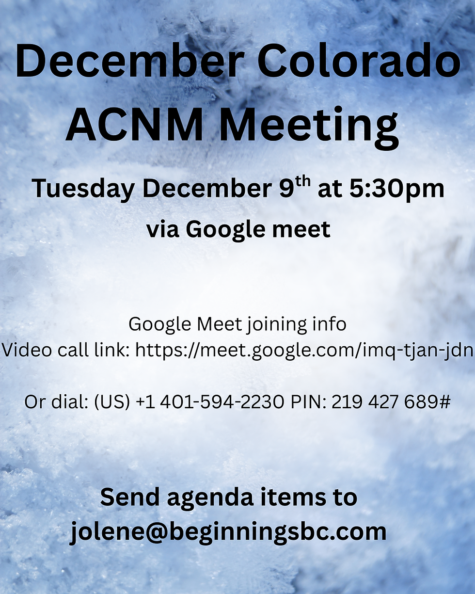December Quarterly ACNM Meeting
