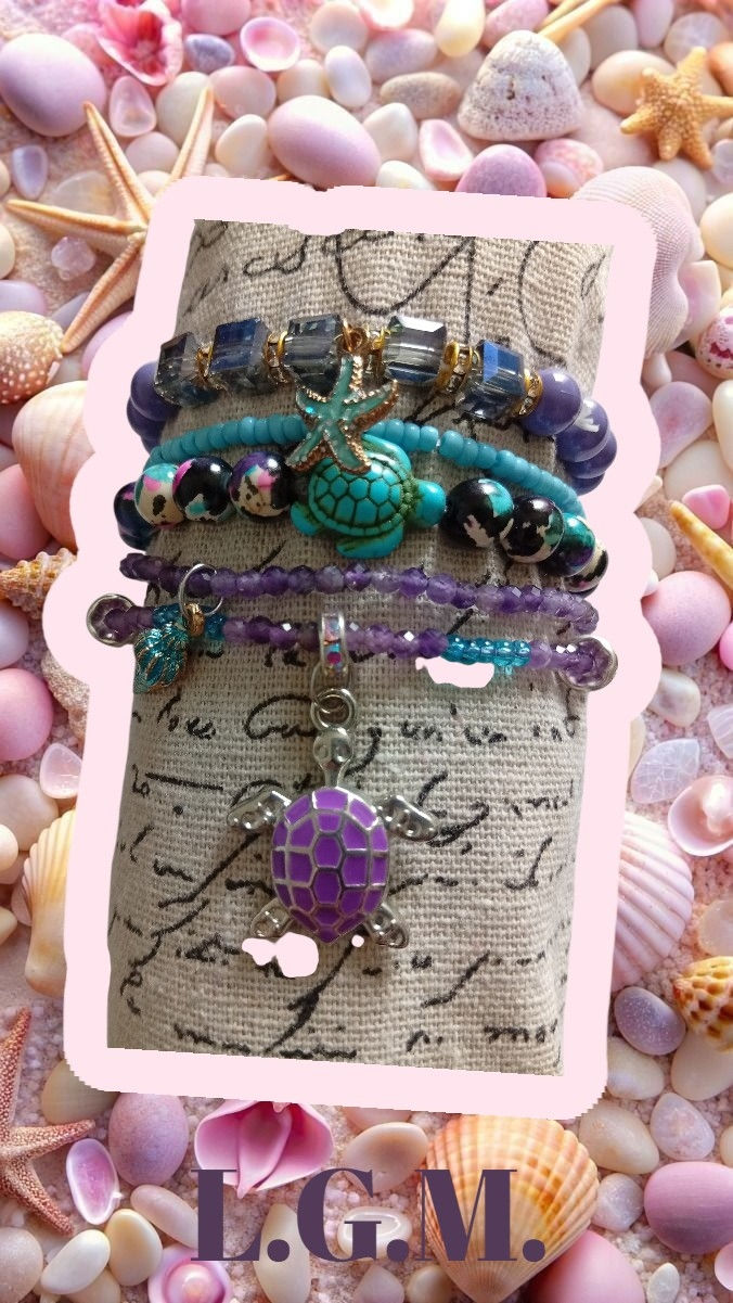 bracelet pink turtle