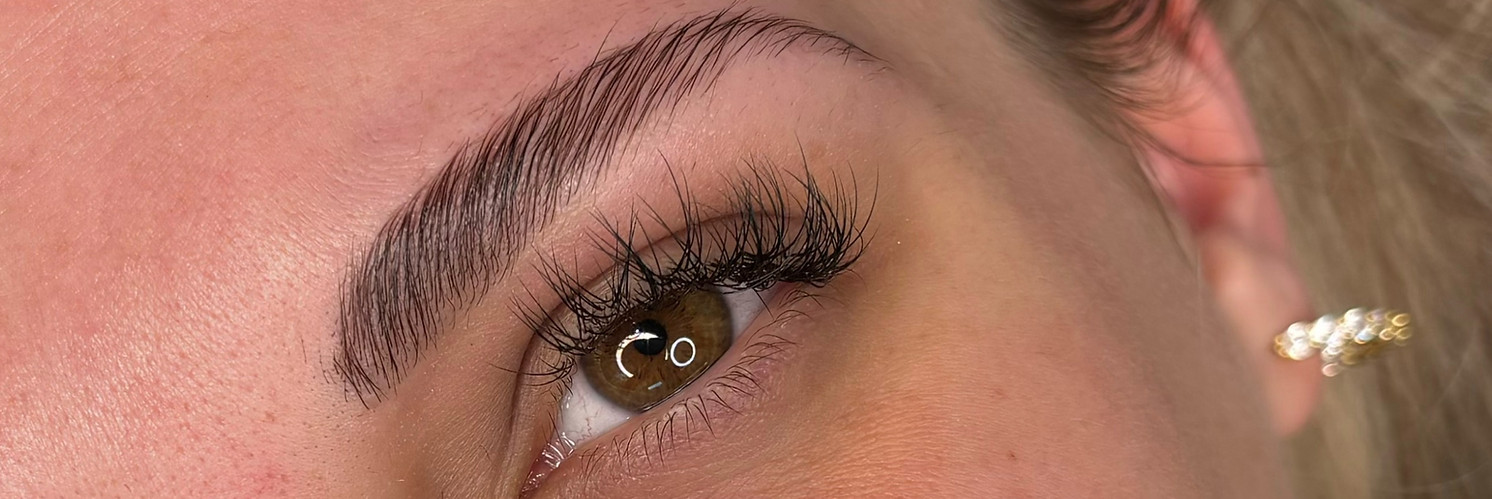 Professional eyebrow lamination in Victoria BC showing fuller, lifted brows
