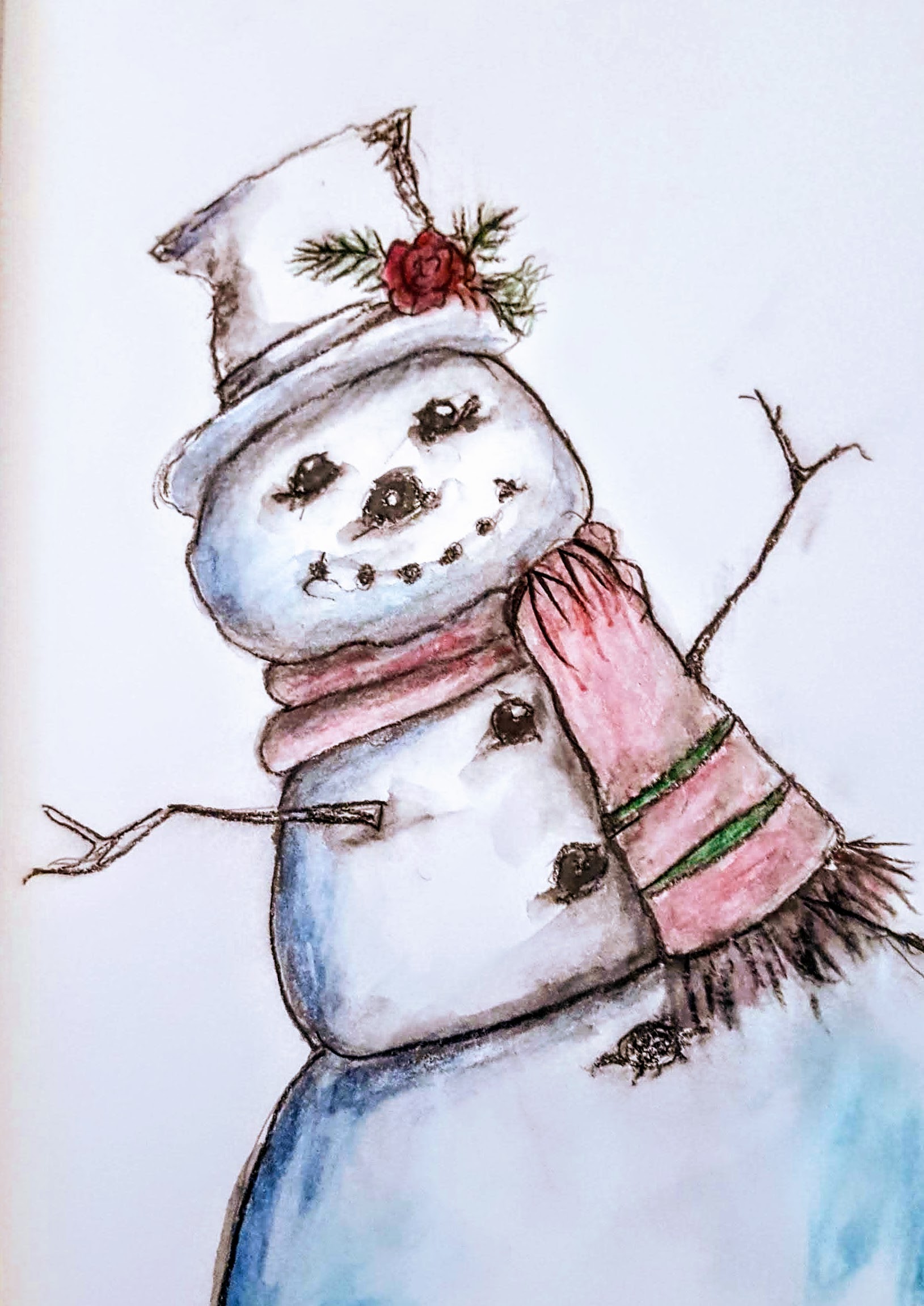 Snowman from my art journal