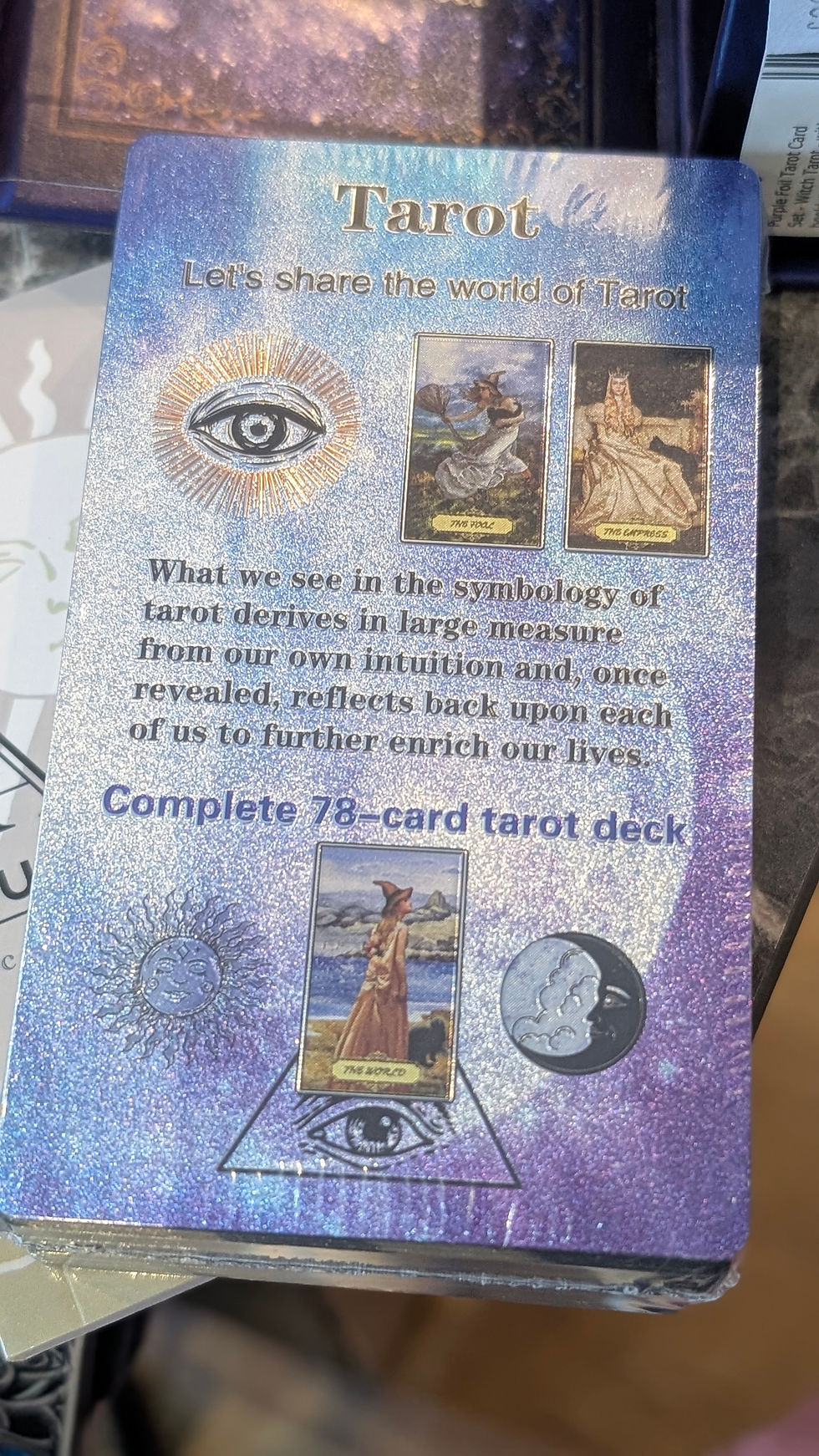 Thumbnail: Purple Foil Tarot Card Set - Witch Tarot - with booklet
 
