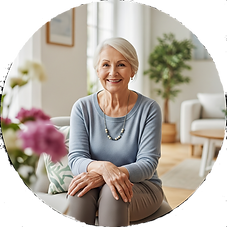 Aluna sênior do Studio Carla Sá relaxando após aula de Pilates para a terceira idade no Jardim Botânico, Brasília.