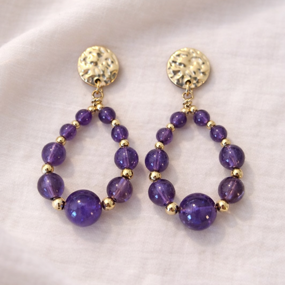 Miniature : Boucles d'oreilles "Onawa" -        Pierres naturelles