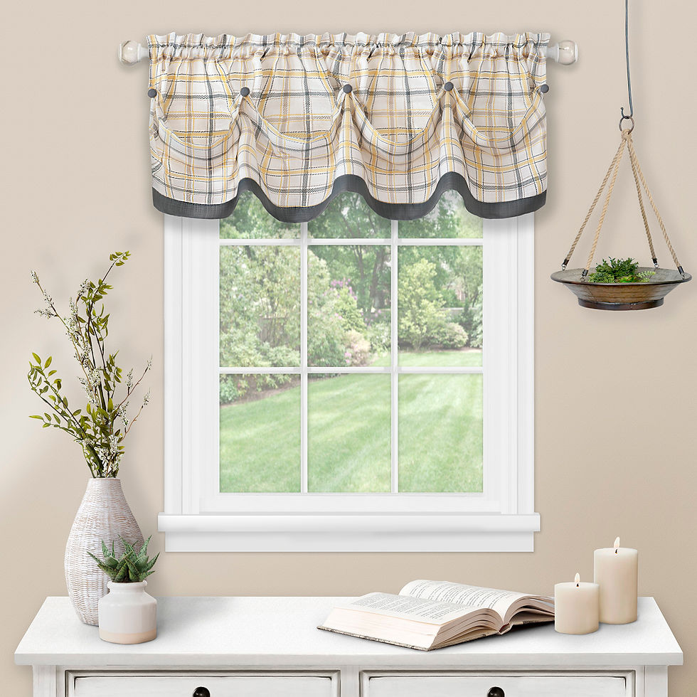 Thumbnail: Tattersall Tuck Valance with Buttons