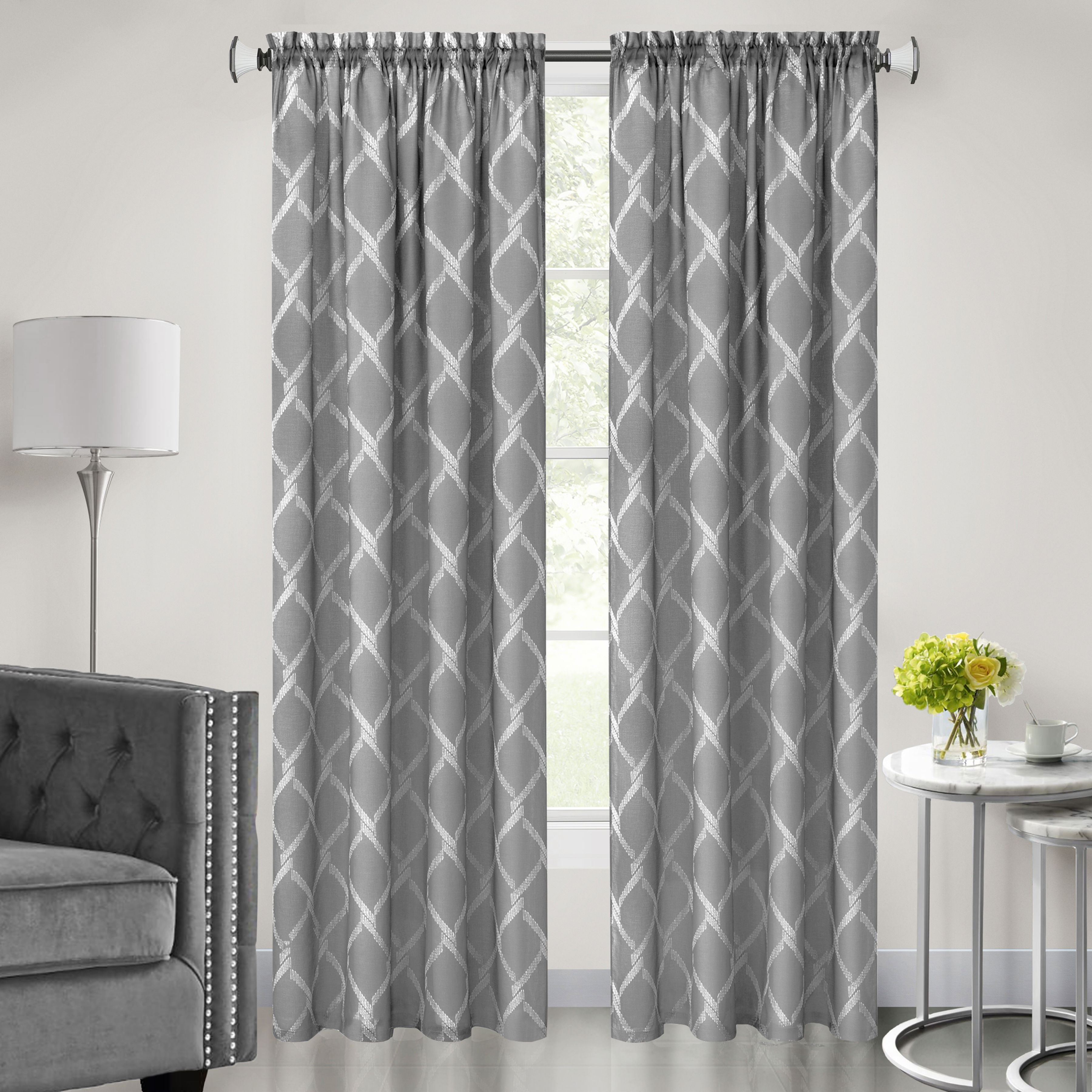 Bombay Double Layered Rod Pocket Window Curtain Panel