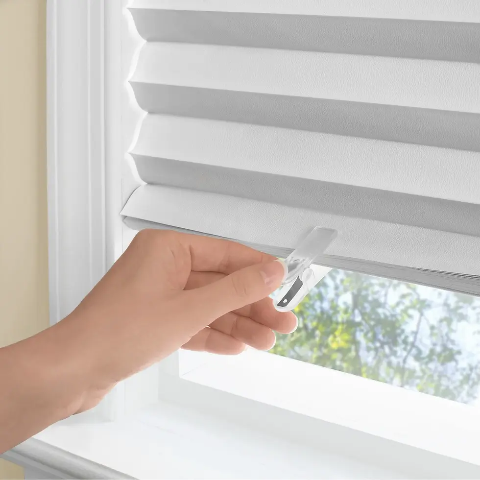 Thumbnail: Cordless 1-2-3 Vinyl Room Darkening Pleated Window Shade