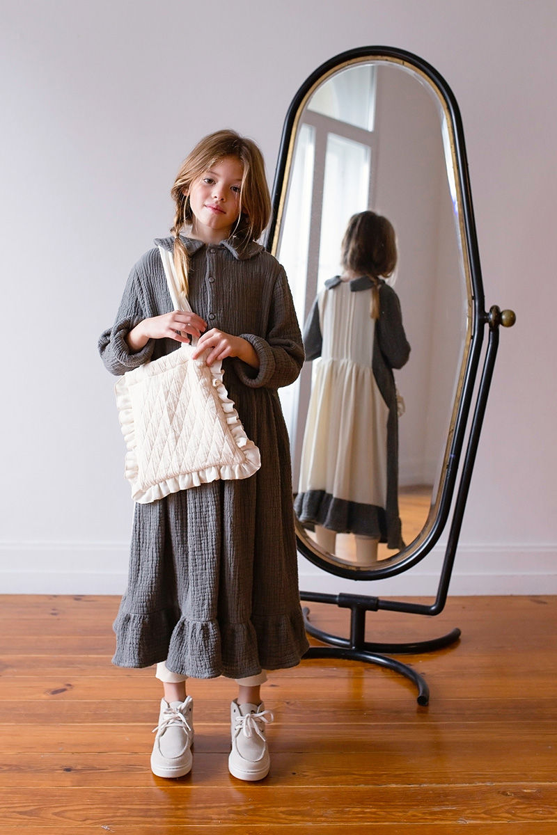 섬네일: Belle Chiara -  Dress Apron Mousseline Grey