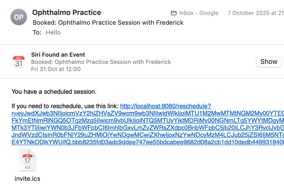 Users receive a calendar invite once they have a confirmed meeting