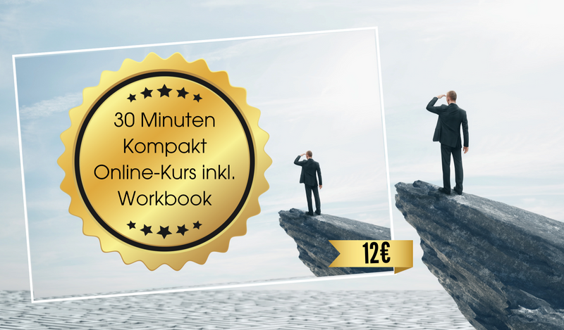 a gold badge that says 30 minuten kompakt online-kurs inkl workbook