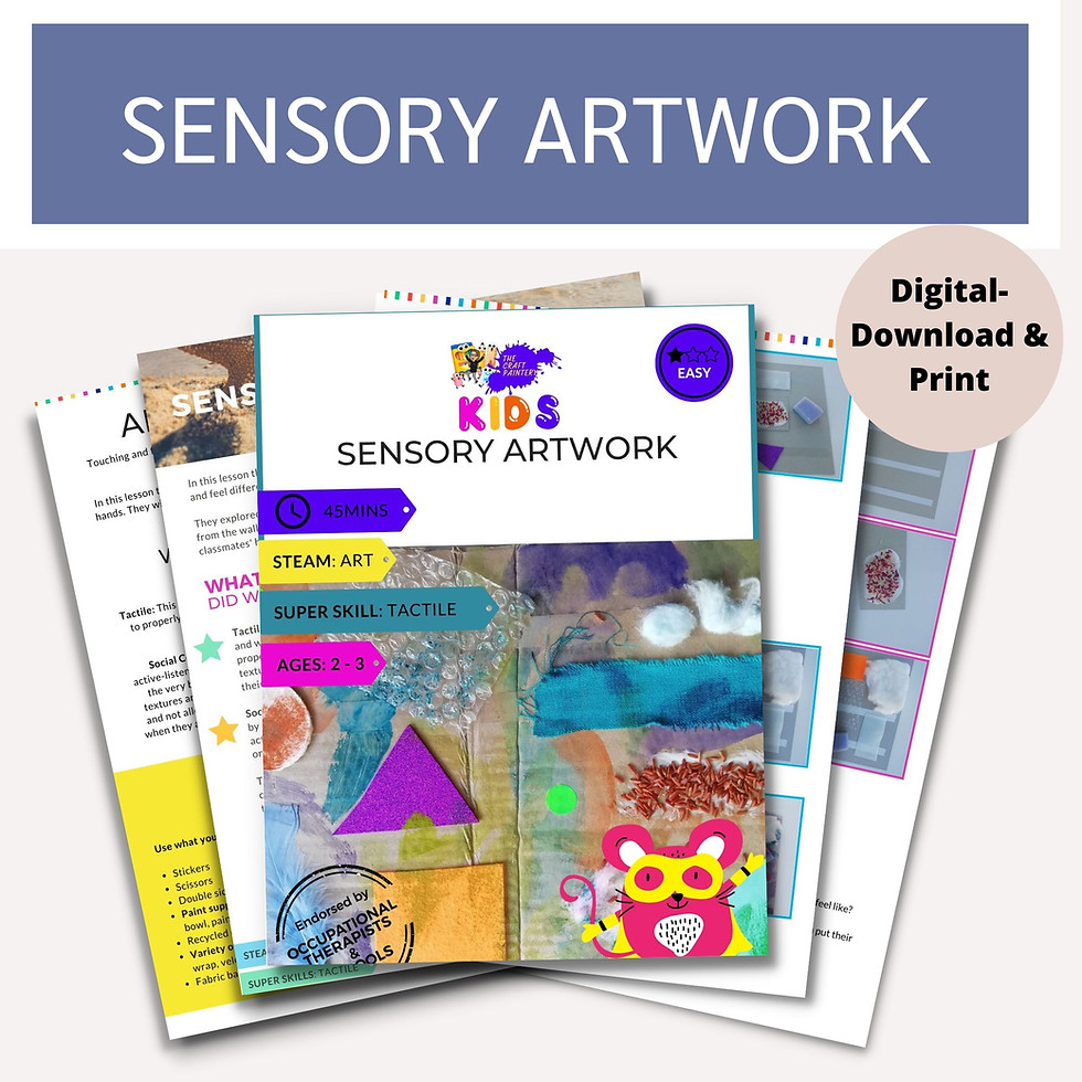 Thumbnail: Sensory Artwork kids pack with digital download and print. The Craft Paintery.