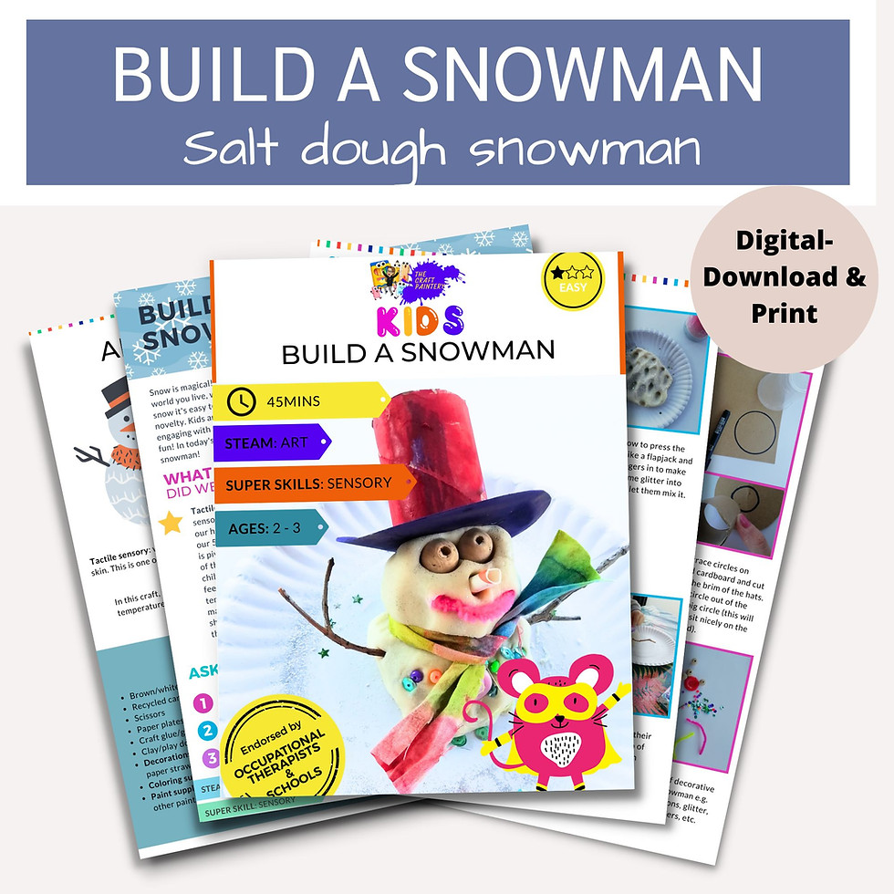 Thumbnail: Build a snowman salt dough snowman kids digital download and print Winter Bundle-5 Activities for Ages 2-3