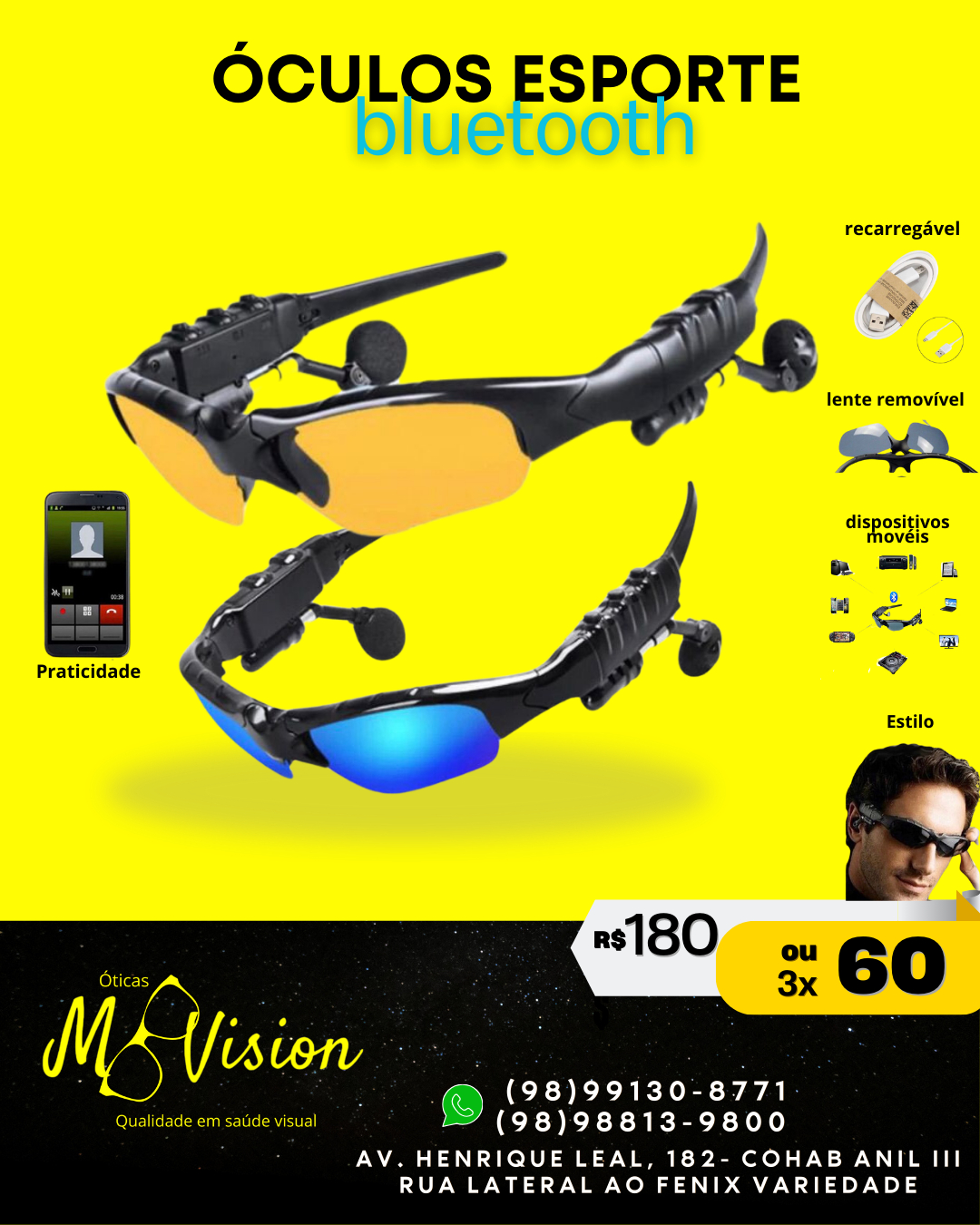 óculos bluetooth
