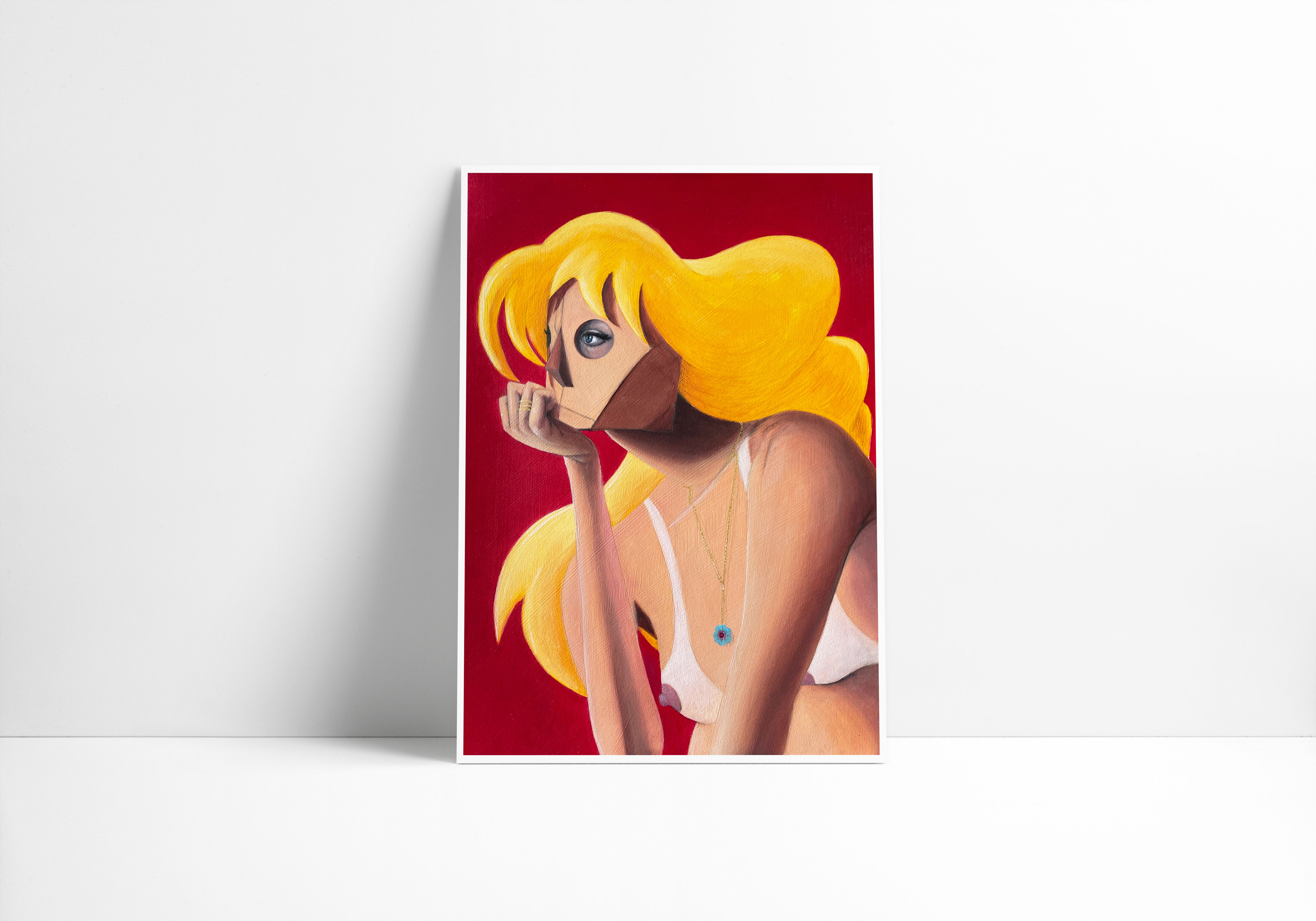 Amy and the red window print