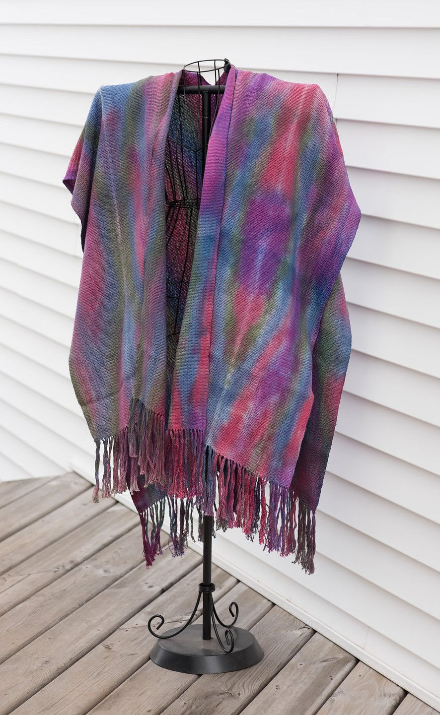 Hand dyed Wool poncho