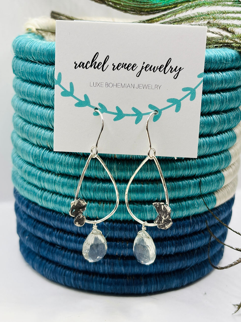 Thumbnail: LINDA Prasiolite Water Cast Teardrop Earring