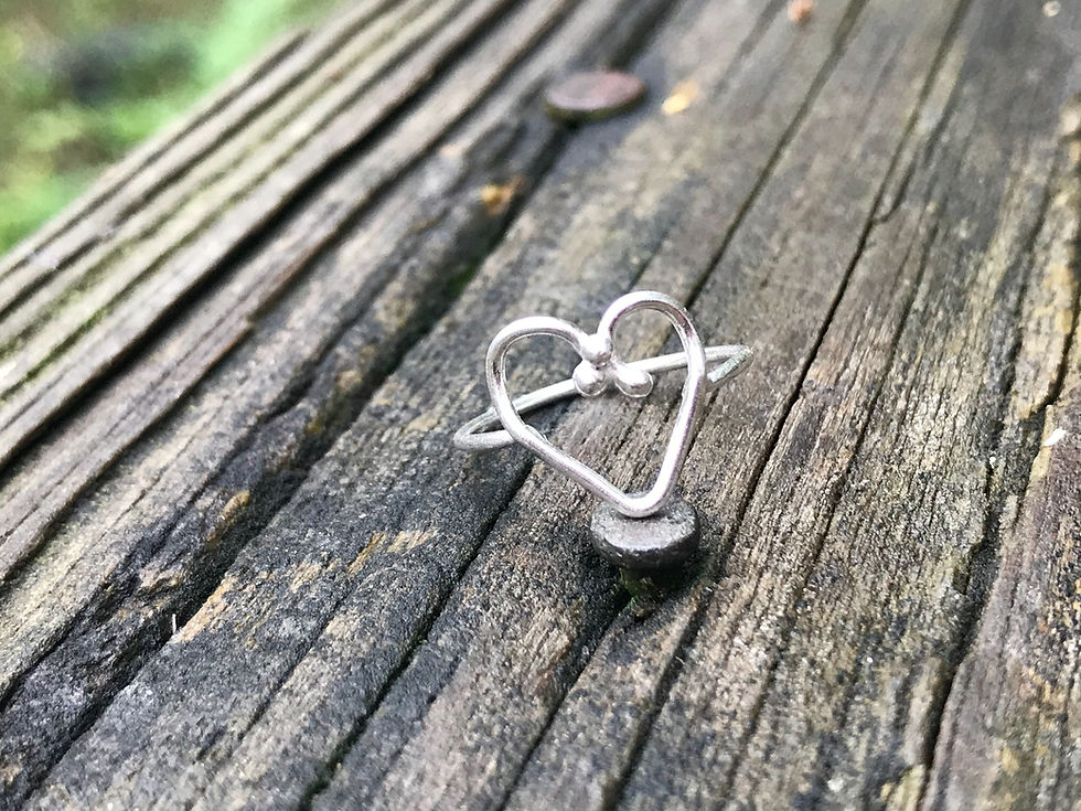 Thumbnail: Oh so pretty!  Minimalistic style heart ring in Argentium Silver 