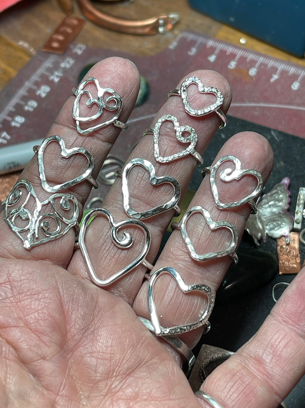 Thumbnail: Argentium Heart Rings
