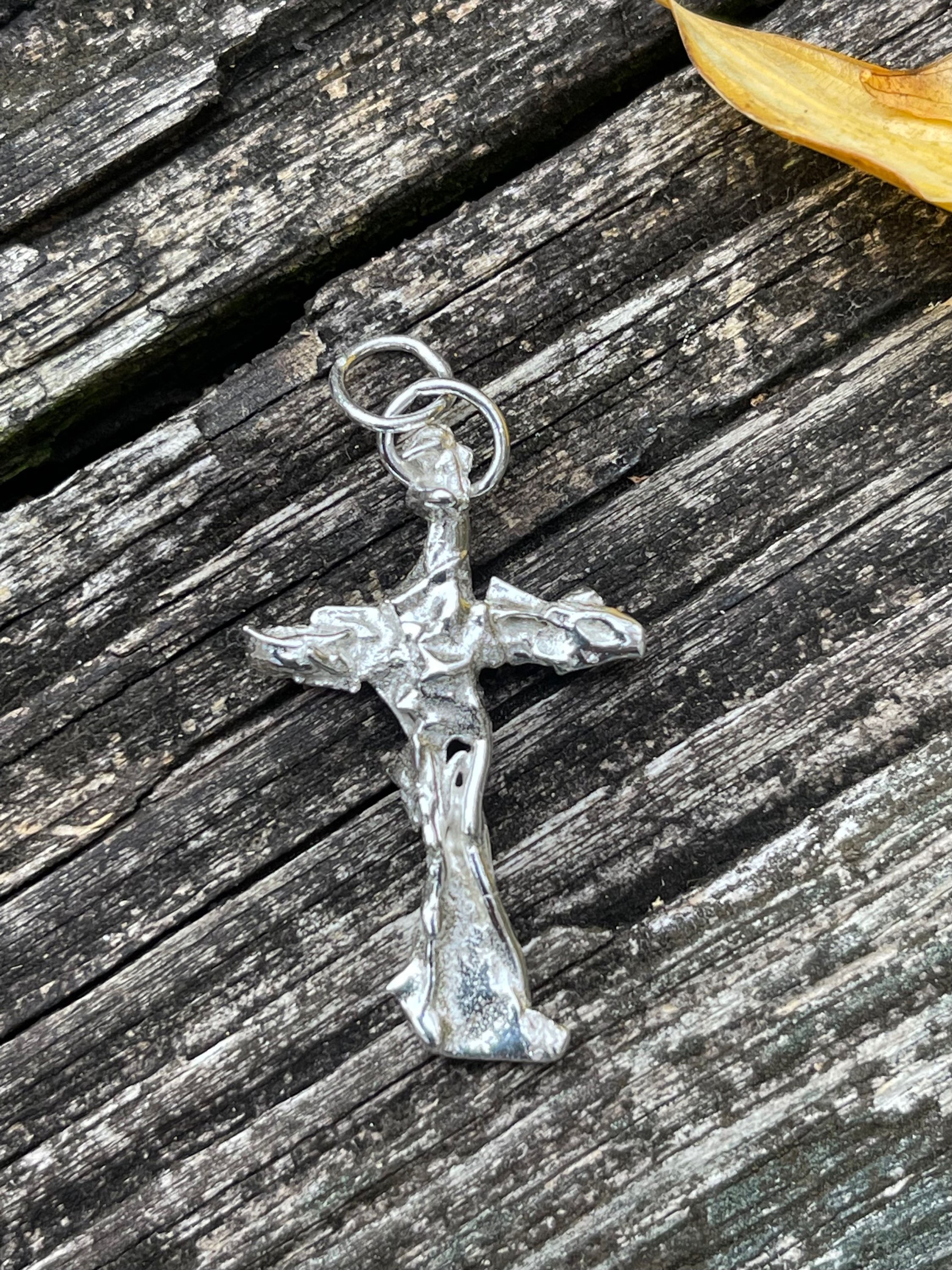 Free form Argentium Silver Cross