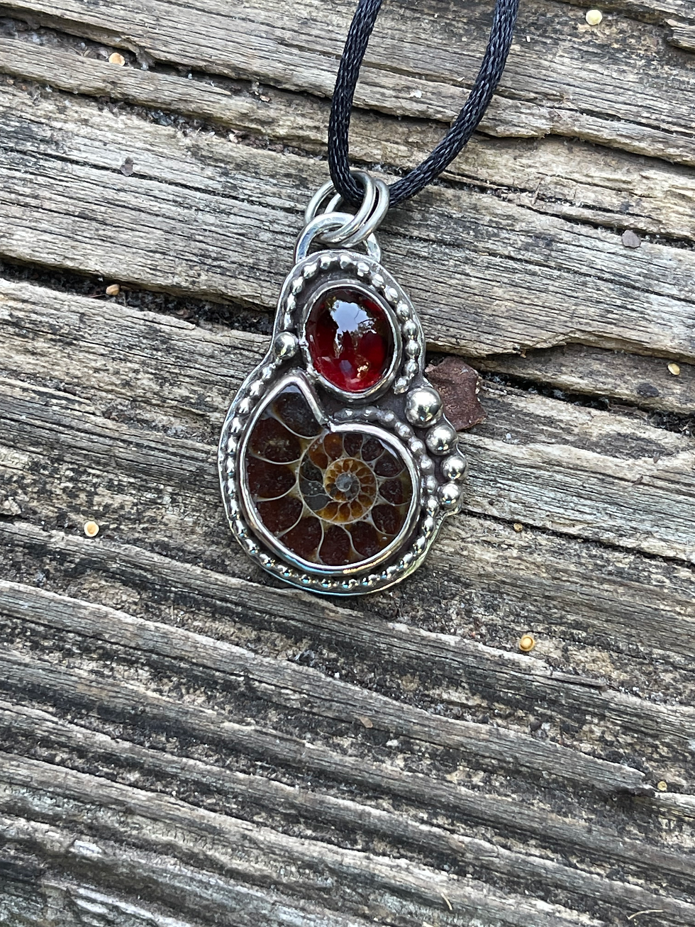 Thumbnail: Ammonite with Garnet pendant