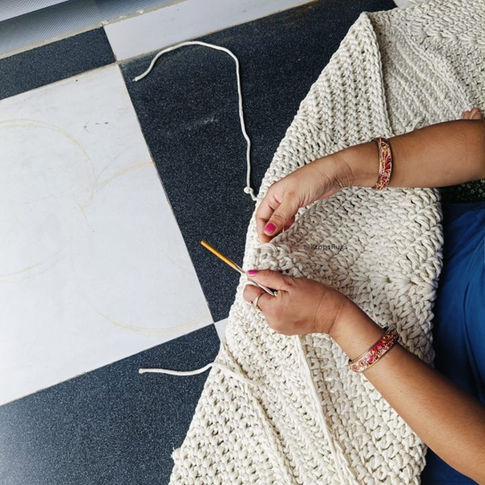 Women artisan Crocheting at our workshop