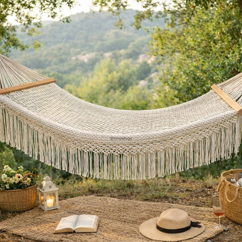 Boho handmade Beach Hammock macrame