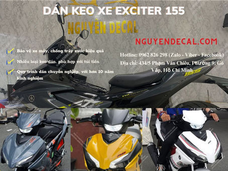 Dán keo xe Exciter 155: Sử dụng loại keo 3 lớp nhập khẩu chất lượng cao