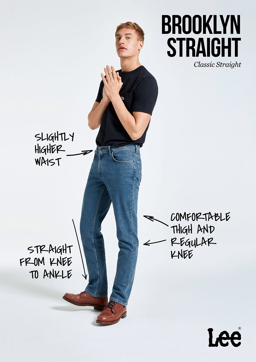 Thumbnail: Lee, Brooklyn Straight in Dark Stonewash L452PX46 - 112140128