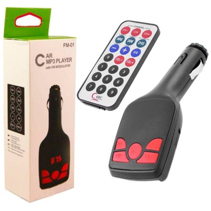 FM модулятор (трансмітер) FM01/02 (USB + microSD)