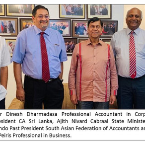 Chartered accountants felicitate State Minister of Finance Cabraal