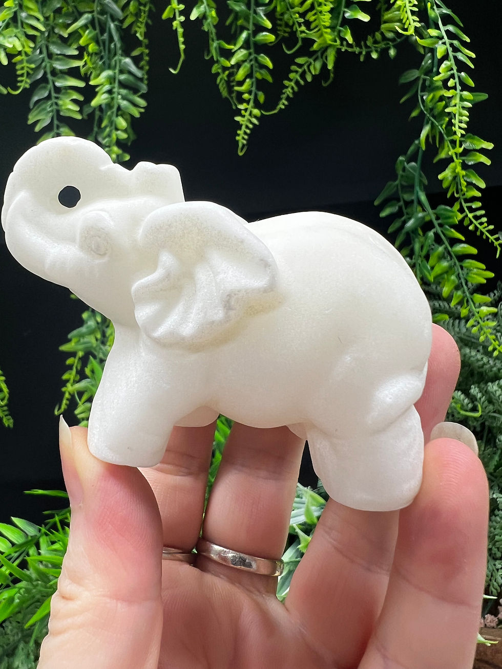 Thumbnail: WHITE JADE ELEPHANT CARVING