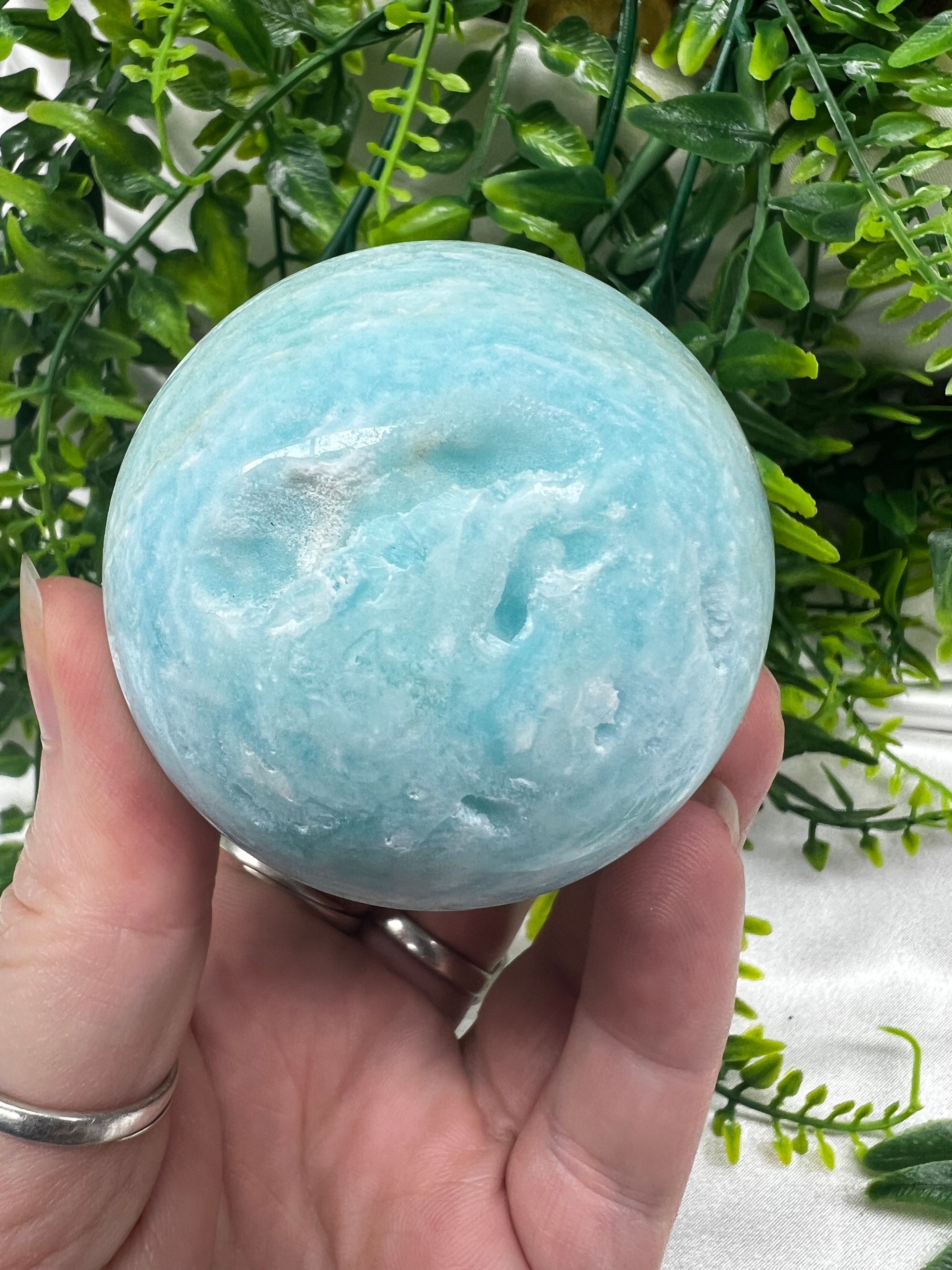BLUE ARAGONITE SPHERE - 1
