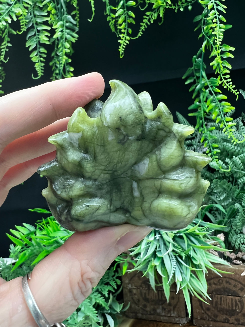 Thumbnail: NEPHRITE JADE 9 TAIL FOX CARVING