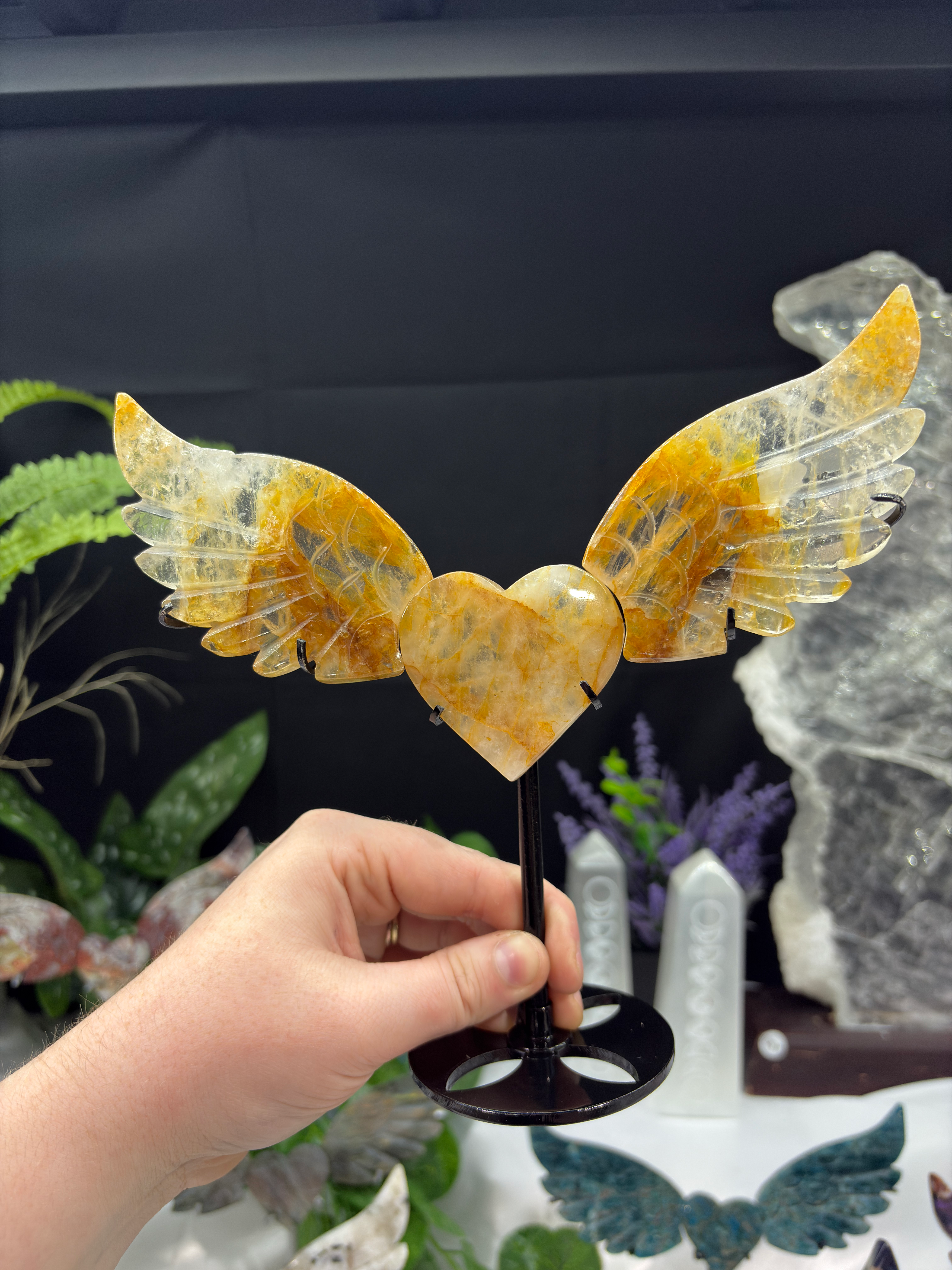 GOLDEN HEALER QUARTZ HEART WINGS