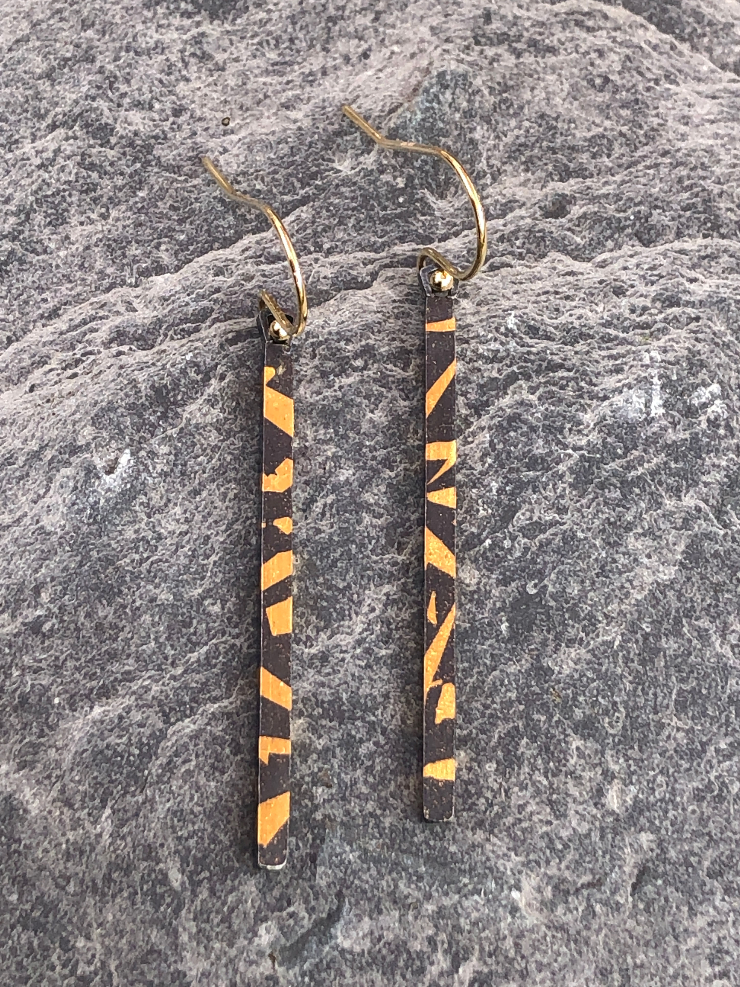 Silver & 24K Keum Boo Square Earrings