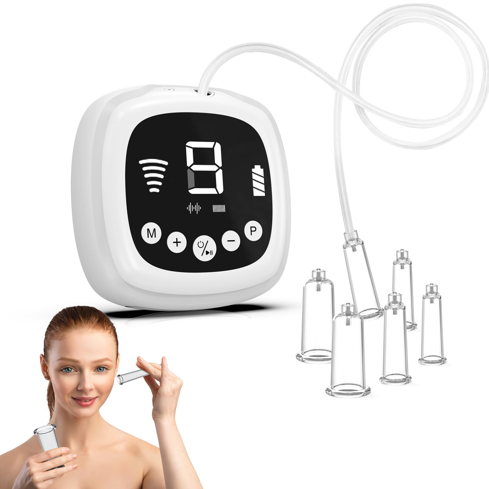 Electric Facial Cupping Therapy Set 3-in-1 Cupping Gua Sha & Massage Tool 3 Cup