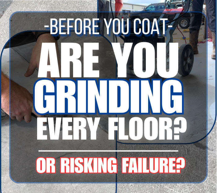 blog cover- before you coat are you grinding every floor? Concrete grinding, concrete prep for coatings