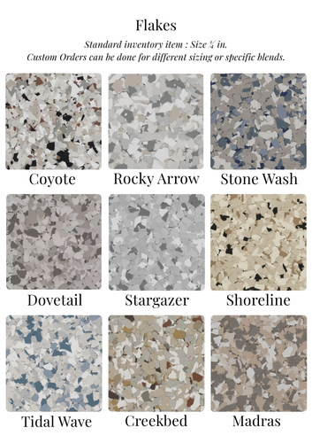 Decorative Concrete Flakes | Vinyl Color Flake Options | Platinum