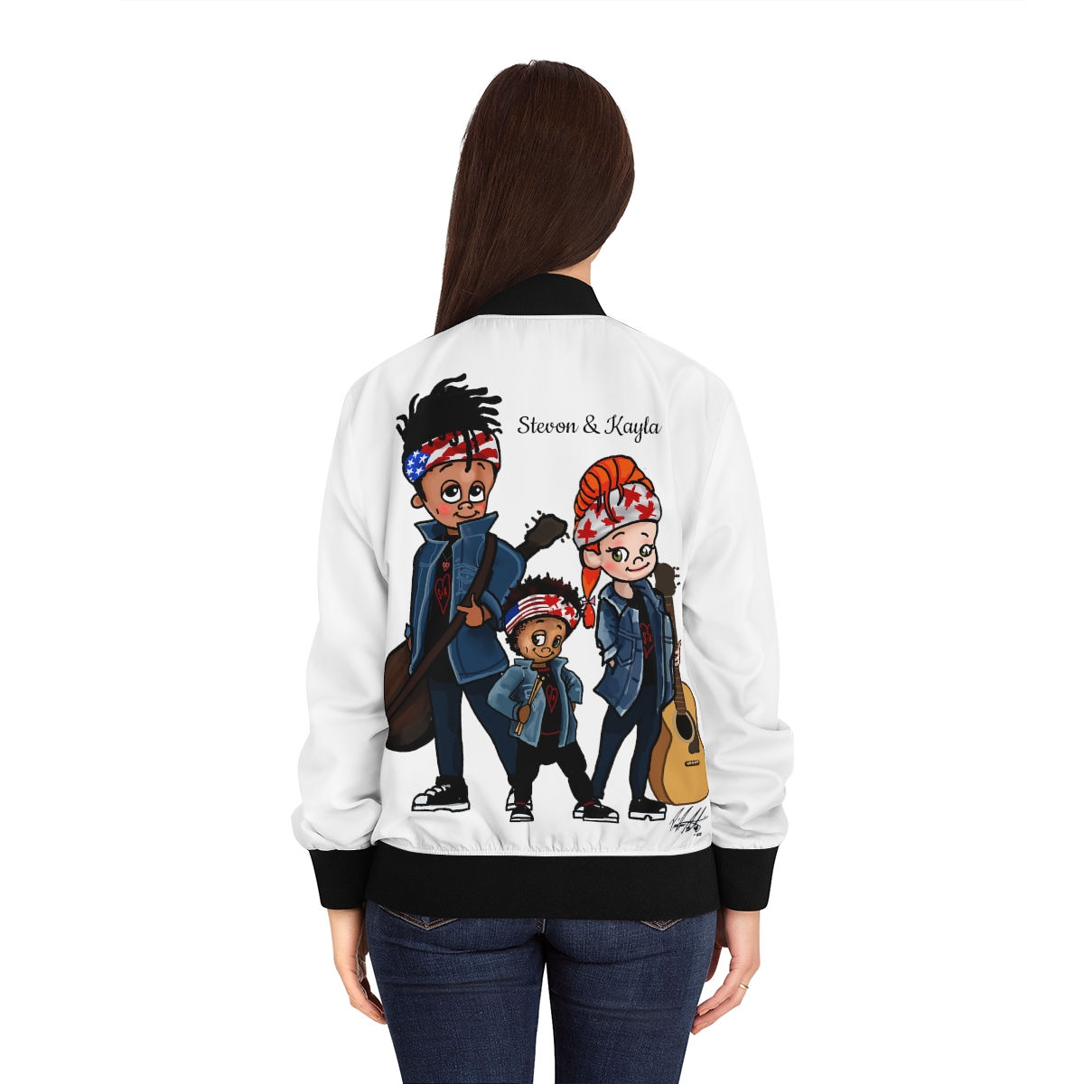 S&K Character |Women's Bomber Jacket (AOP) - Art by PraiseJesus Artis