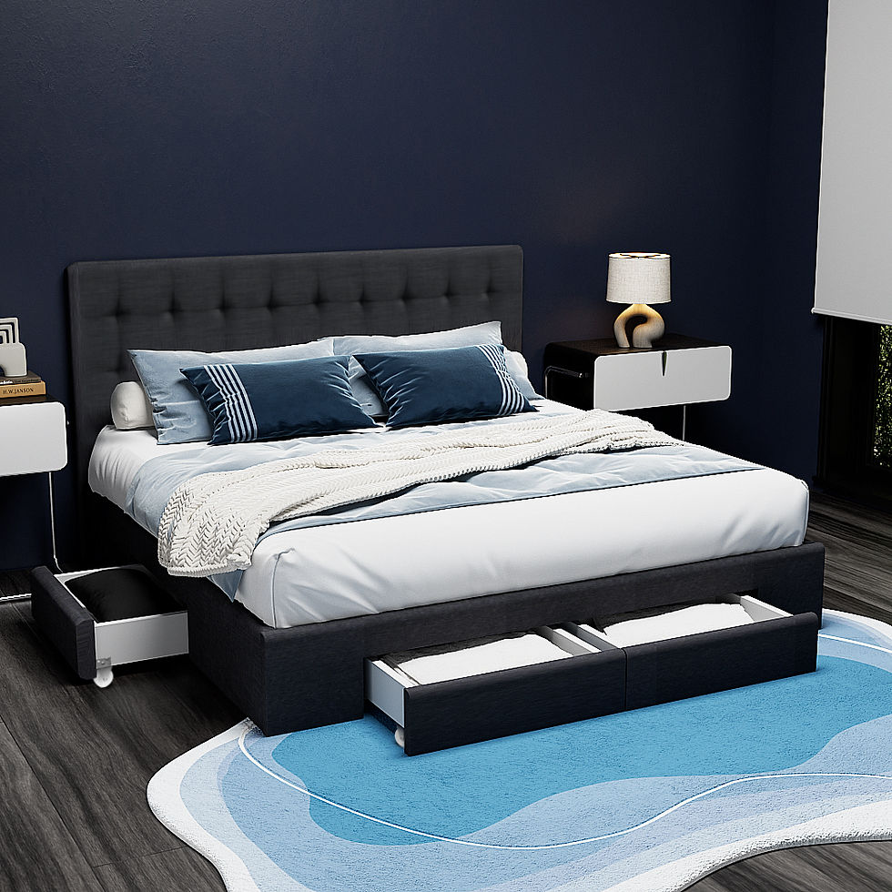 Artiss Bed Frame Queen Size with 4 Drawers Charcoal AVIO – alternate product view 2