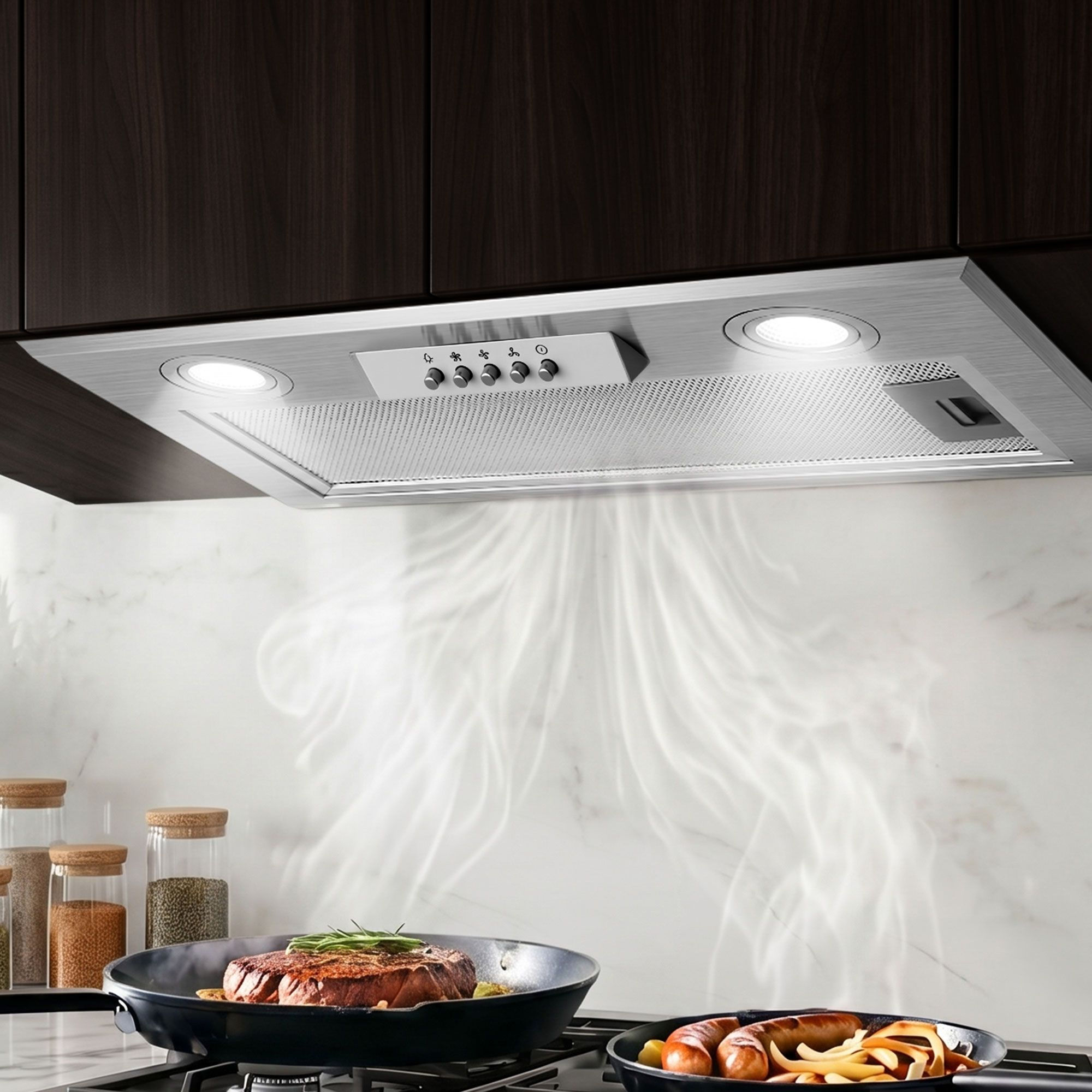 Devanti 520mm Range Hood 52cm Stainless Steel