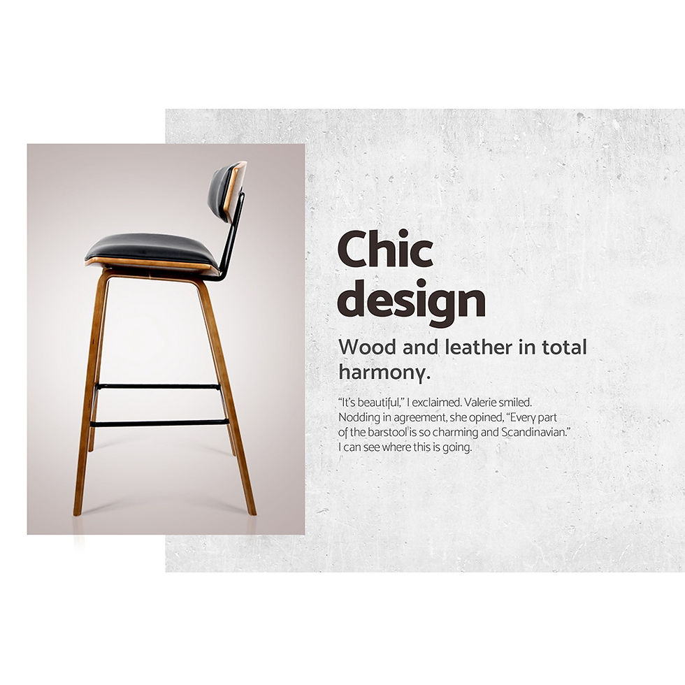 Thumbnail: Artiss 2x Bar Stools Leather Padded w/Backrest – alternate product view 6