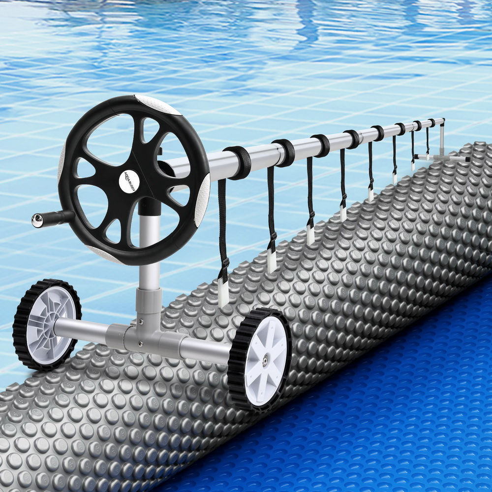 Aqua Buddy Pool Cover 600 Micron 11x6.2m w/ Roller 6.55m Swimming Pools Solar