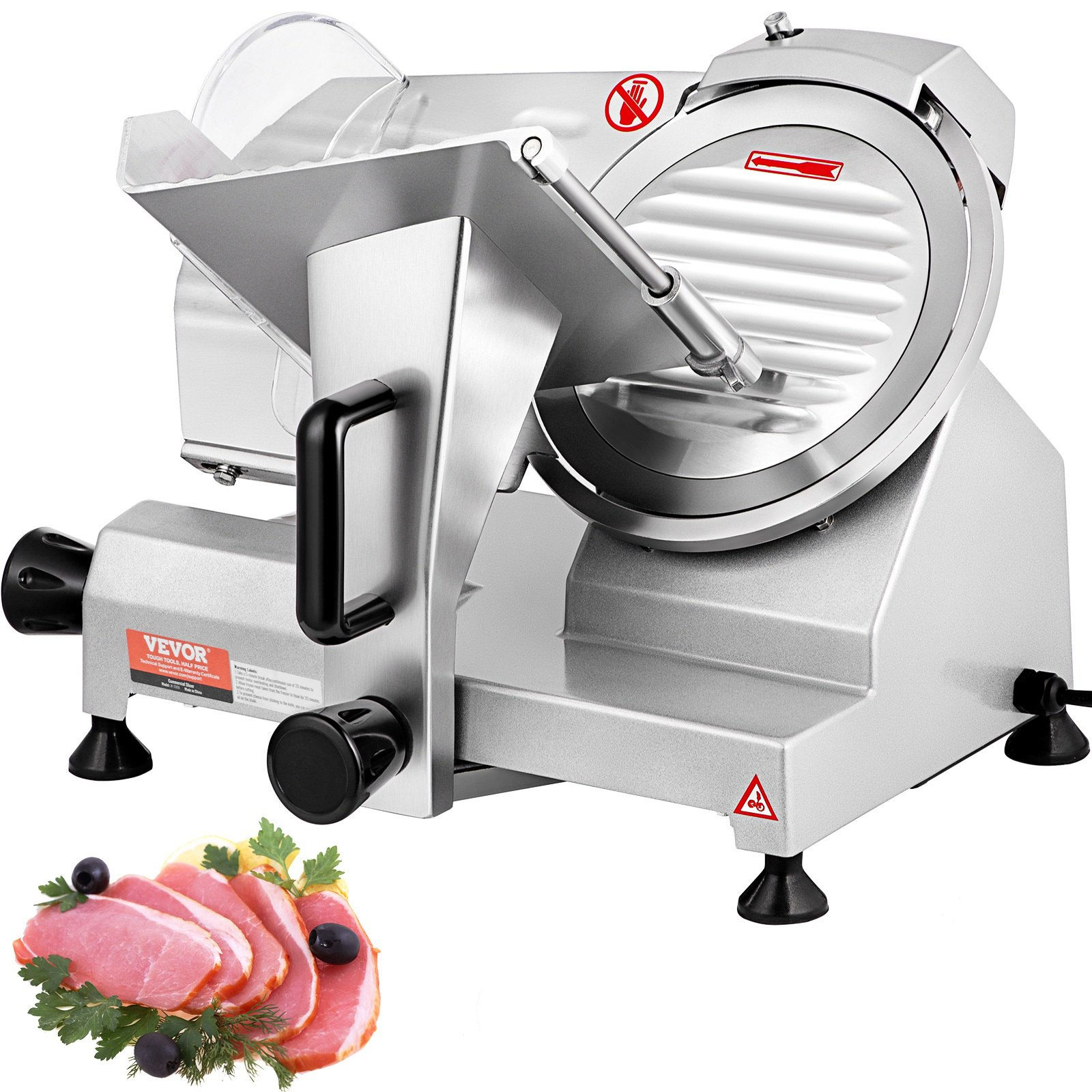 Commercial Meat Slicer, 200W Electric Deli Food Slicer, 350-400RPM Meat Slicer w