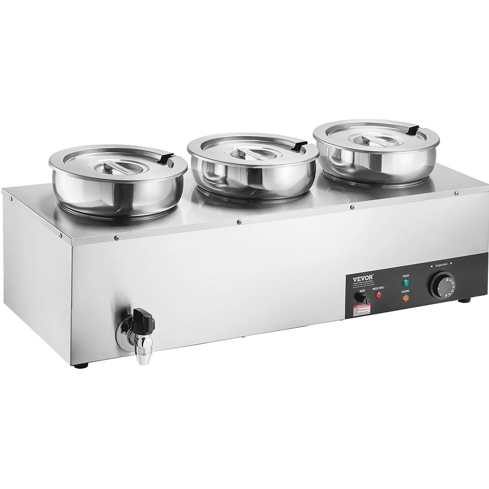 Electric Soup Warmer, Three 7.4QT Stainless Steel Round Pot, 1200W Commercial Fo