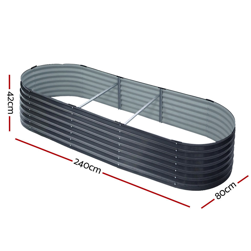 Green Fingers Garden Bed 240X80X42cm Oval Planter Box Raised Container – alternate product view 2