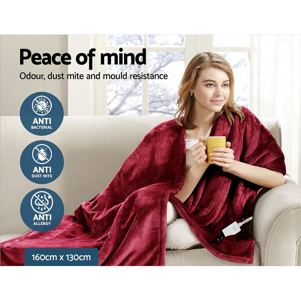 Thumbnail: Giselle Electric Throw Rug Heated Blanket Fleece Red – alternate product view 8