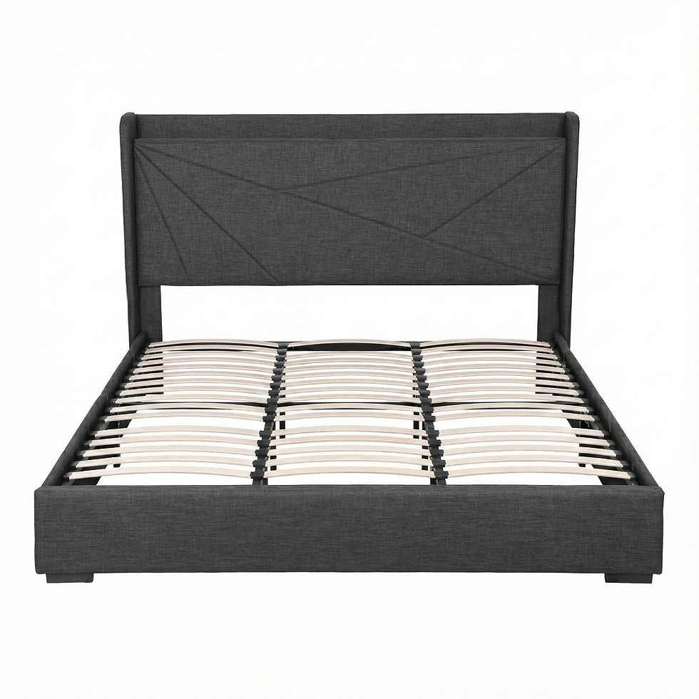 Thumbnail: Artiss King Bed Frame Gas Lift Storage Bed with Charging Ports Upholstered – alternate product view 4