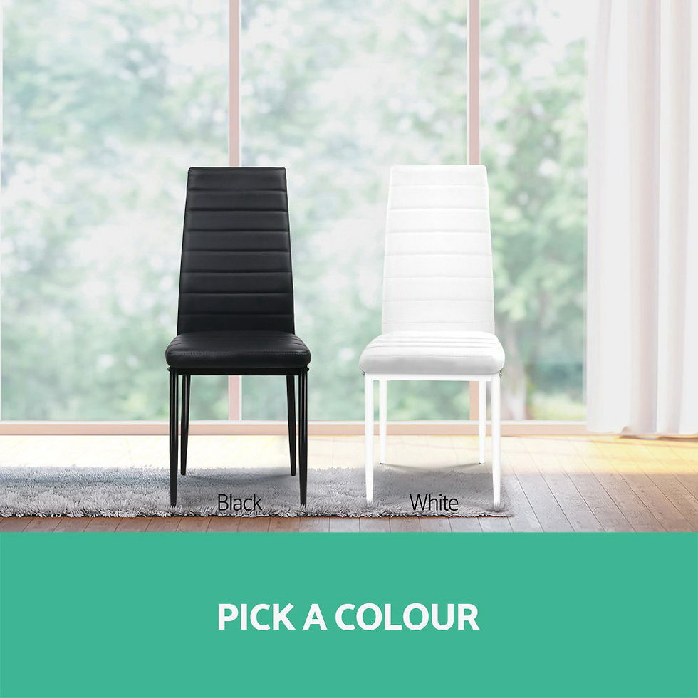 Thumbnail: Artiss Dining Chairs Set of 4 Leather Channel Tufted Black – alternate product view 6
