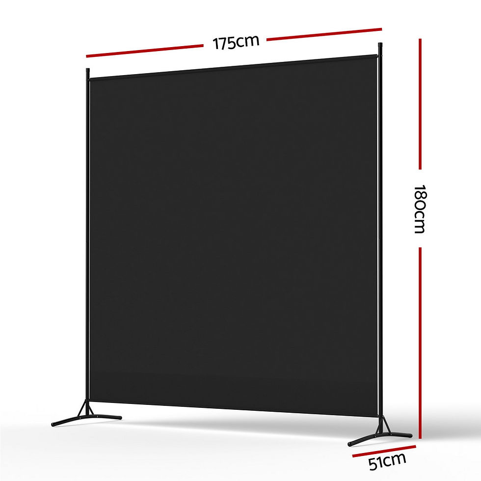 Artiss Room Divider Screen 175x180cm Fabric Black – alternate product view 2